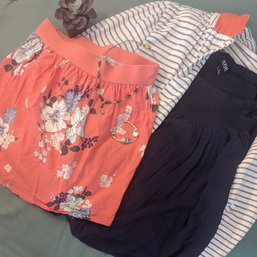 Navy Blue Half Sleeve Blouse